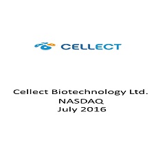 רישום לנאסד"ק והנפקה ראשונה לציבור של חברת Cellect Biotechnology