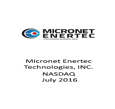 The firm represented Micronet Enertec in a $2.4 million offering of "Standby Equity Distribution Common Stock"